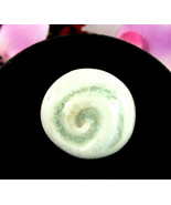 SPIRAL Circle Gray Pin Vintage Brooch SNAIL SHELL Ceramic Handmade Signe... - £10.19 GBP