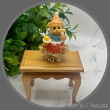 Dollhouse Miniatures • Teddy Bear Birthday Cake On Pedestal Platter - £6.16 GBP