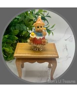 Dollhouse Miniatures • Teddy Bear Birthday Cake On Pedestal Platter - £6.13 GBP