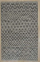 EORC REH44BN2X6 Handwoven Wool Punja Killim Rug, 2&#39; x 6&#39;, Black - $1,290.81 MXN