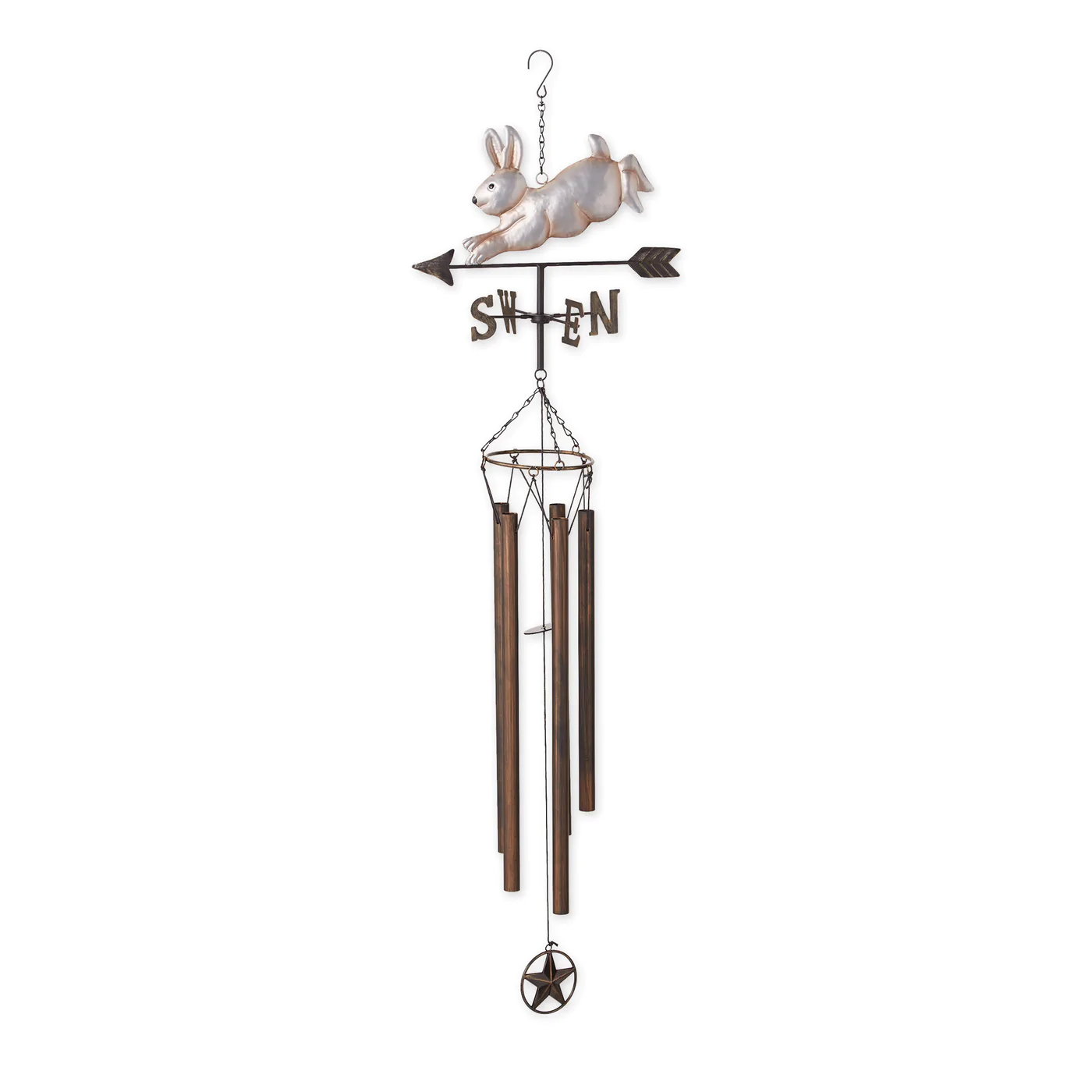 Weathervane Wind Chime - Silver Rabbit - £36.08 GBP