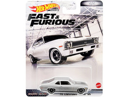 1970 Chevrolet Nova SS Silver Metallic with Black Stripes &quot;Fast &amp; Furious&quot; Serie - $23.64