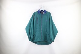Vintage 90s Reebok Mens Medium Faded Spell Out Full Zip Windbreaker Jacket Green - £42.80 GBP