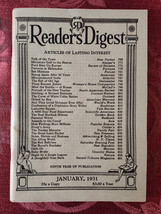 Readers Digest January 1931 Arthur Conan Doyle Stuart Chase Heywood Broun - £12.17 GBP