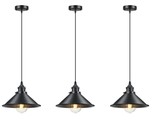 3-Pk Rustic Industrial Farmhouse Shade Hanging Pendant Light Fixture Mat... - $49.95