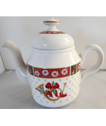 Kobe Charlton Hall Teapot &amp; Lid Christmas Pattern 5 Cup Capacity Japan - £27.97 GBP