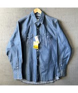 Vintage Wrangler Denim Cowboy Cut Snap Front Shirt-Men&#39;s Size 17 x 36 De... - $129.86 CAD