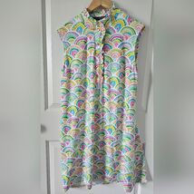 BARBARA ERICKSON Colorful Rainbow Resort Wear Ruffled Polo Dress Size XL - $31.68