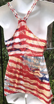 American Rag Cie JR/ Wm S TIE-DYE Striped Top Soft Stretch Knit Shirt Padng Bra - £14.86 GBP