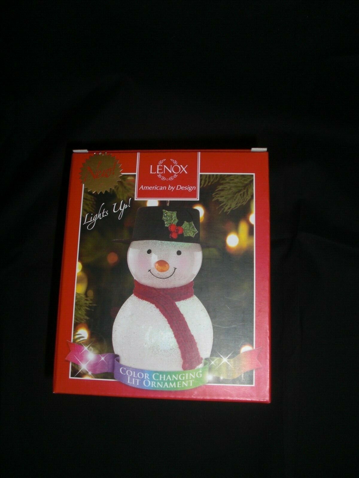 Primary image for Lenox  Wonderball  Color Changing Lit Snowman Ornament With Top Hat New In Box