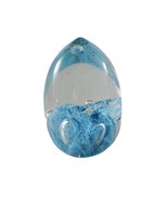 Vintage Art Glass Egg Shaped Paperweight Light Blue - £15.75 GBP
