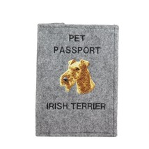 Irish terrier - Passport wallet for the dog with embroidered pattern. - £8.69 GBP