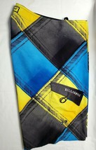 Billabong Platinum X Board Short Mens 32 Quad Stretch Blue Yellow Surf Swim - £19.34 GBP