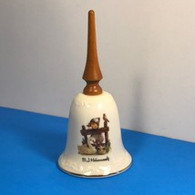 Mi Hummel Vintage Porcelain Bell Goebel Gold Trim Feathered Friends Goose Girl - $17.77