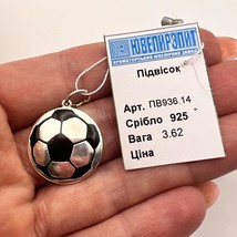 New Sterling Silver 925 Black Enamel Jewelry Pendant Futboll Ball Marked... - £49.97 GBP