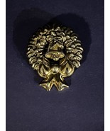 Vintage Gold Tone Christmas Wreath Brooch Pin Pendant w/Bells &amp; Bows - $9.94