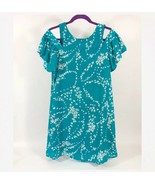 City Streets Turquoise Cold Shoulder Lined Dress Wms Size 4 - $365.00 MXN