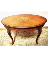 1910s Antique French Louis XV carved Walnut &amp; inlay Coffee Table - $6,286.98 MXN