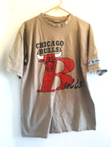 Vtg 90&#39;s The Game Chicago Bulls Beige/Red/Black Single Stitch T Shirt Rare Sz XL - £45.83 GBP