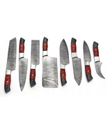 8 pcs Custom Handmade hand forged Damascus steel chef/KITCHEN Knives SET... - £147.53 GBP