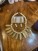 Vintage Necklace Earring Set New Made In USA - $34.65
