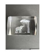 3D laser-etched Crystal Elephant Tree Engraved Paperweight Desk Decor Ac... - $367.35 MXN