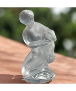 Lalique France Crystal Glass Frosted Clear Figurine Diana And The Fawn Deer - $1,618.35 MXN