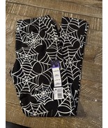 New Black Legging Silver Web Halloween Kid Girl 10/12 - $31.62 CAD