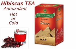 Bioprogramme 100% Natural Hibiscus Tea 20tea bags X1.5gr Lowers Blood Pressure - £2.81 GBP+