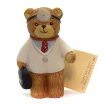 Vintage Enesco Lucy and Me Teddy Bear Doctor Porcelain Figurine 1980 With Tag 3&quot; - £7.88 GBP