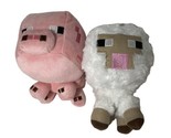 Jazwares Mojang Minecraft Pink Pig and White Lamb Stuffed Animal Lot 2pc... - $13.27