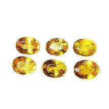 1.63 Carats 100% Natural Yellow Sapphire Oval 6 Pcs. Beautiful Quality Gems by D - £46.99 GBP