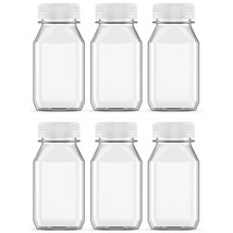 6 Pcs 4 Ounce Juice Bottles Plastic Milk Bottles Bulk Beverage Containers With T - £10.19 GBP