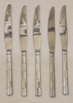 5 Table Knives Cambridge LANDSCAPE Stainless Glossy Satin Flatware Silve... - $16.95