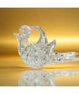 Hand Blown Blue Bird Spun Glass Miniature Clear Ornament Glass Display 2... - $202.21 MXN