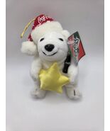 Coca Cola Coke Polar Bear Plush Christmas Ornament W/ Star And Coke Hat - $5.17