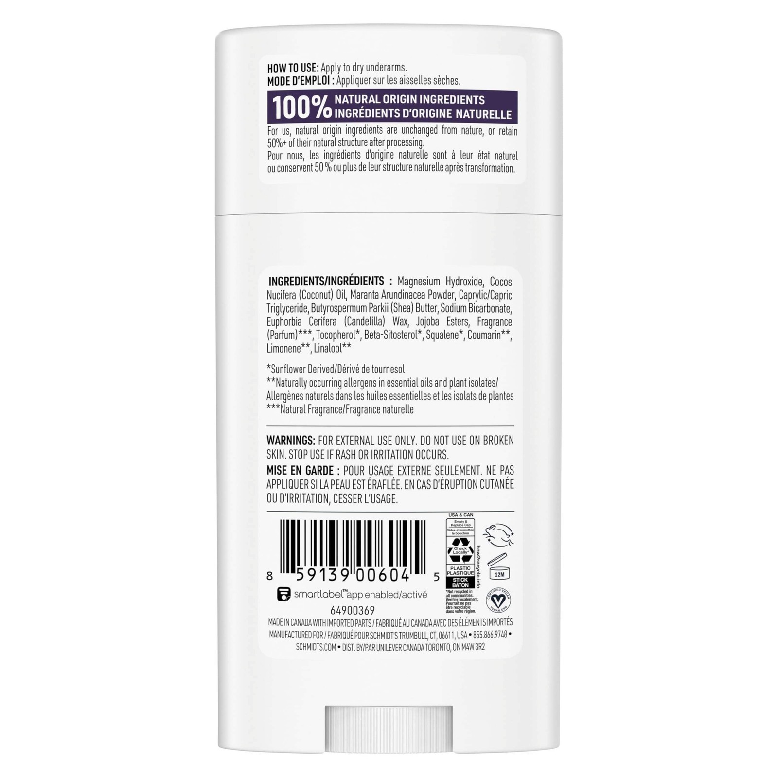 2x Schmidt's Aluminum-Free Vegan Deodorant Lavender & Sage with 24 Hour Odor Pro Item image 3