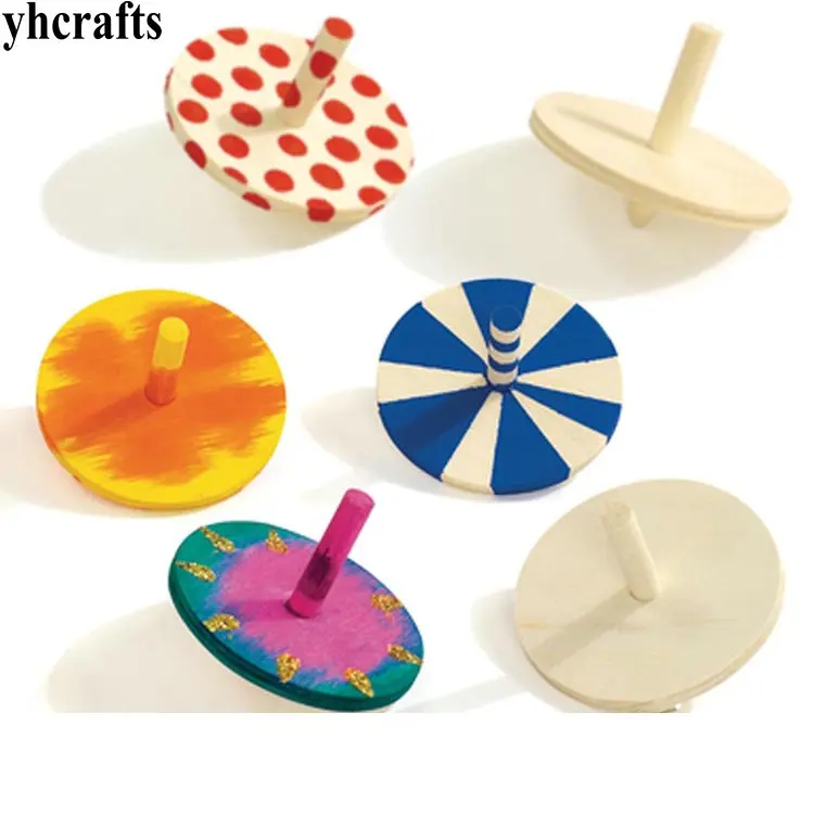 12PCS/LOT.Paint unfinished spin top,Spinning top,Wood gyro,Kindergarten arts and - £18.82 GBP