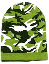 Camouflage Camo L. Green Winter Knit Hat Skull Cap Toboggan Beanie Hunti... - $6.99