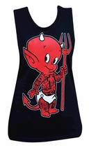 Women&#39;s Red Inked Baby LIL DEVIL Tattooed Muscle Shirt Tank Top Lowbrow Art - £18.98 GBP