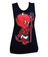 Women&#39;s Red Inked Baby LIL DEVIL Tattooed Muscle Shirt Tank Top Lowbrow Art - $24.00