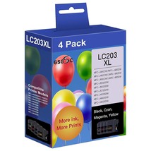 Lc203Xl Ink Cartridges Compatible For Brother Lc203 Lc201 High Yield Works With  - £43.25 GBP