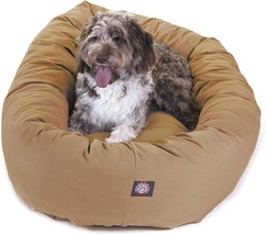 52 Inch Bagel Calming Dog Bed Washable C Cozy Soft Round Dog Bed With Spine Supp - £37.80 GBP