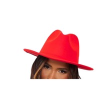 Solid Tomato Red Women&#39;s Lady&#39;s Chic Fedora Hat - £11.82 GBP