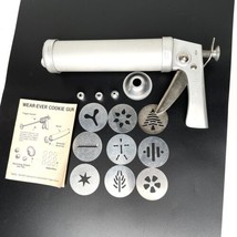 Vintage Wear Ever Aluminum COOKIE Press Pastry Gun 9 Discs 3 Tips Complete Boxed - £18.60 GBP