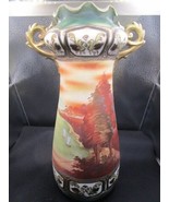 Antique Japanese MM pottery Moriage ships scene 13&quot; c1910 - $3,311.56 MXN