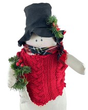 Handmade Stuffed Snowman Christmas Weighted Bottom Plastic Bottle Bird Seed - £29.74 GBP