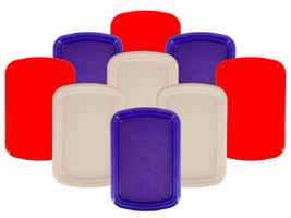 Rectangular Plastic Trays (9 Trays - Red, White, Blue) Measure 15.4 in x... - £25.95 GBP