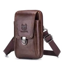  BULLCAPTAIN  leather Male Waist Pa Phone Pouch Bags Men&#39;s Small chest  Belt pac - £117.32 GBP