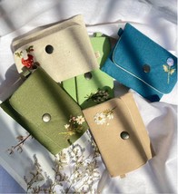 Embroidered Linen Wallet Handmade, Wallet Women, Handheld Wallet, Card W... - $298.05 MXN